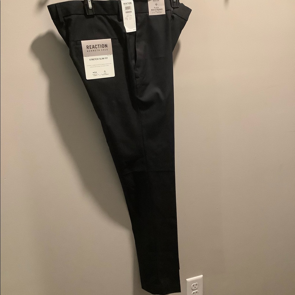 Men’s Kenneth Cole Slim Fit Black Pants 34 x 32